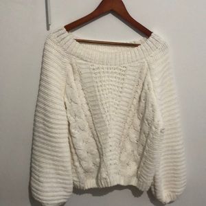 Jun & Ivy knitted cream wide wide sleeve sweater! Like new!
